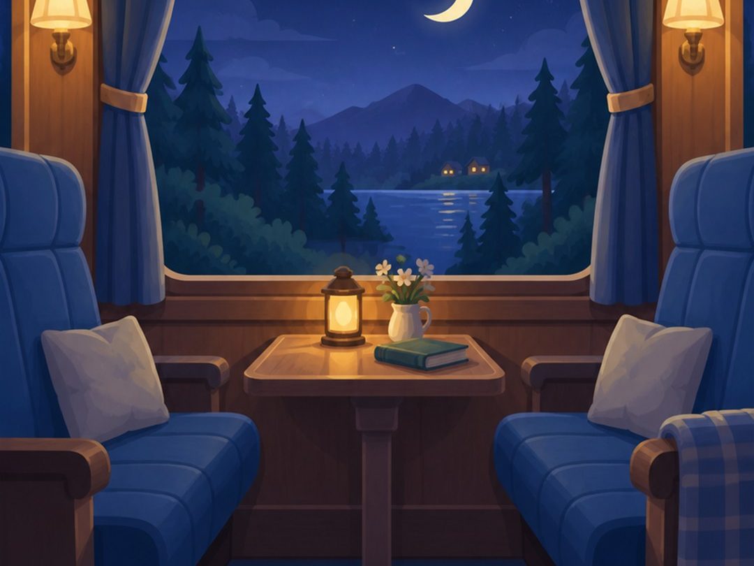 A sleeper compartment on a night train